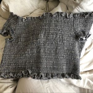 Gingham off the shoulder top